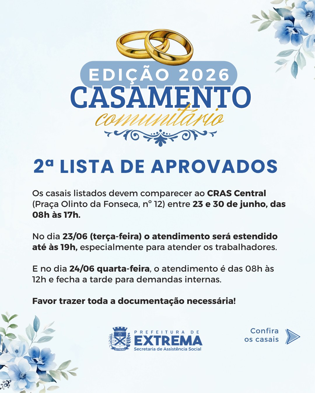 Post do instagram da Prefeitura de Mandirituba