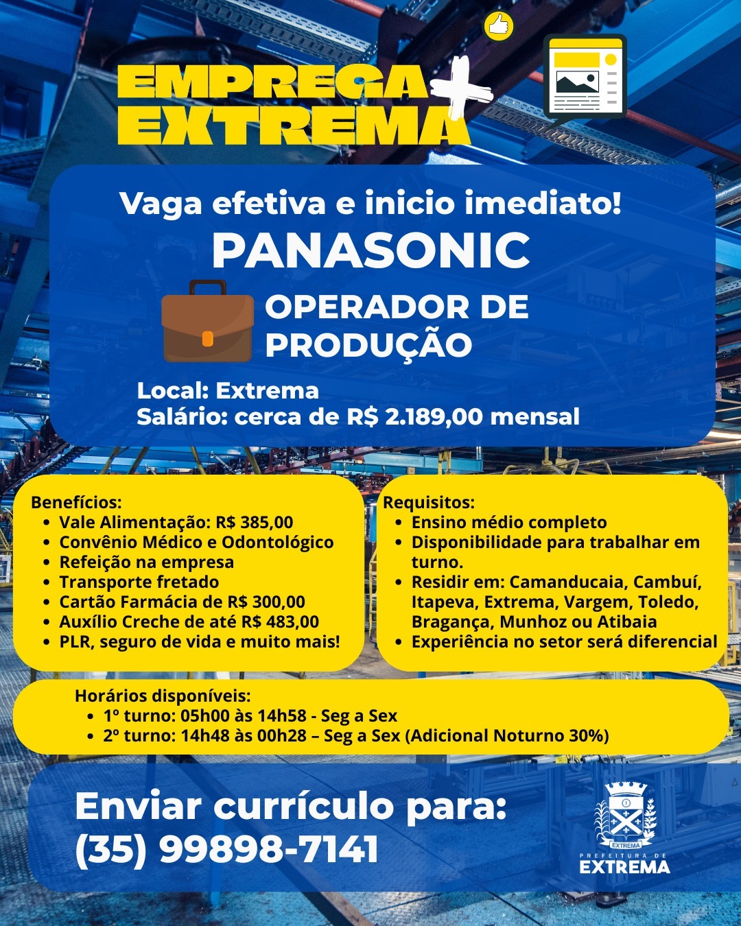 Post do instagram da Prefeitura de Mandirituba