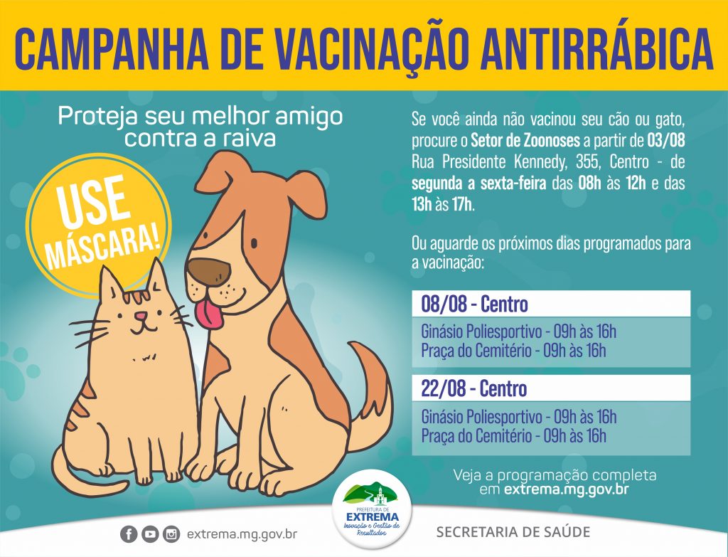 Programação Vacina Antirrábica Extrema MG
